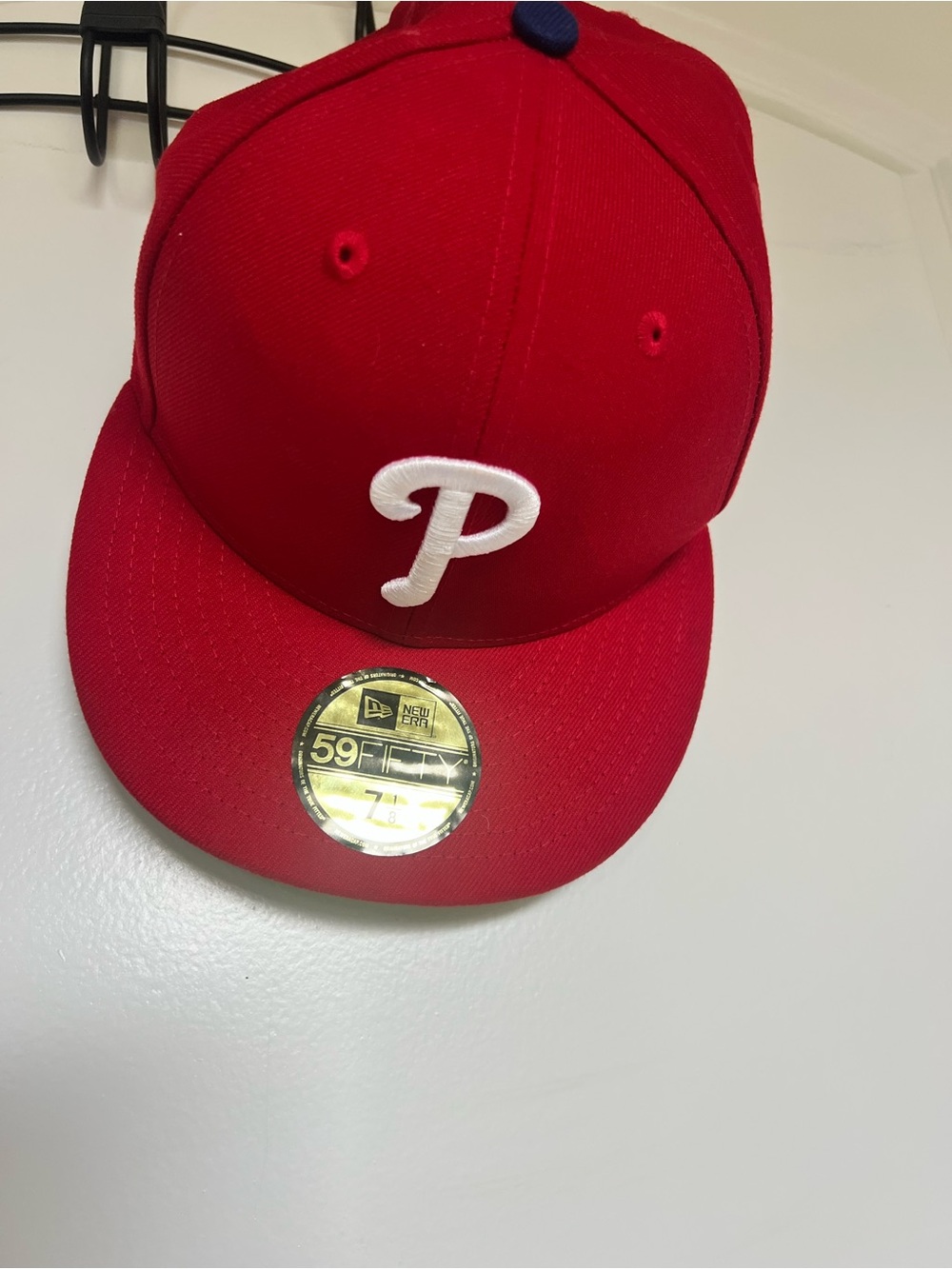 New Era Red 59FIFTY Fitted Cap with Silver Brim Sticker